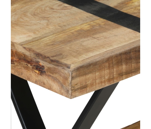 Mesa de comedor madera de mango rugosa 120x60x76 cm