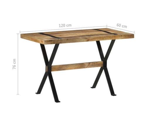 Mesa de comedor madera de mango rugosa 120x60x76 cm