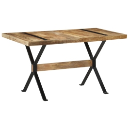 Mesa de comedor madera de mango rugosa 140x70x76 cm