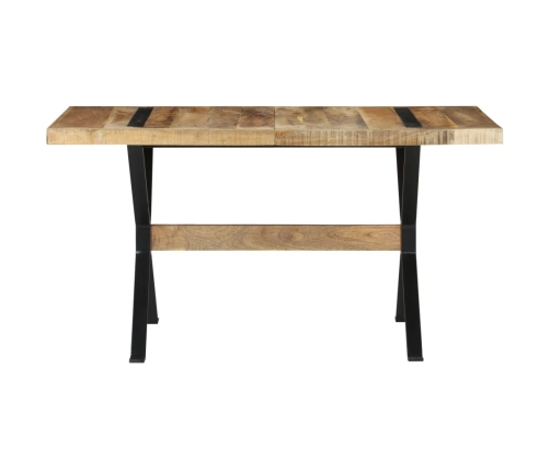 Mesa de comedor madera de mango rugosa 140x70x76 cm