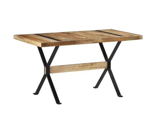 Mesa de comedor madera de mango rugosa 140x70x76 cm