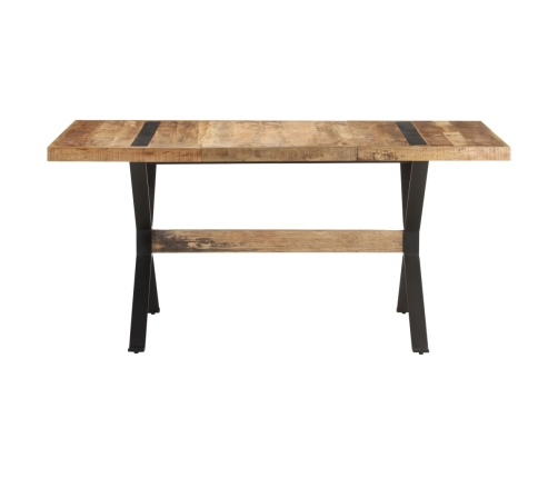 Mesa de comedor de madera de mango rugosa 160x80x76 cm