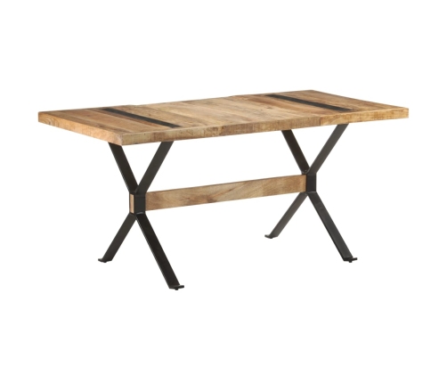 Mesa de comedor de madera de mango rugosa 160x80x76 cm