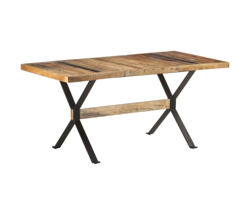 Mesa de comedor de madera de mango rugosa 160x80x76 cm