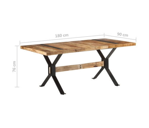 Mesa de comedor madera de mango rugosa 180x90x76 cm