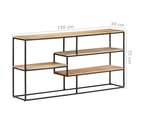 Aparador de madera de mango rugosa 150x30x75 cm