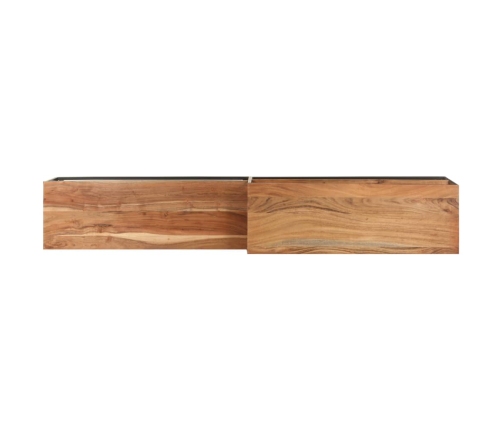 Mueble de TV de madera maciza de acacia 180x30x50 cm