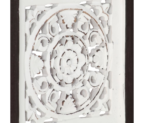 Panel de pared tallado a mano MDF marrón y blanco 40x40x1,5 cm