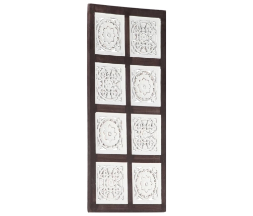 Panel de pared tallado a mano MDF marrón y blanco 40x80x1,5 cm