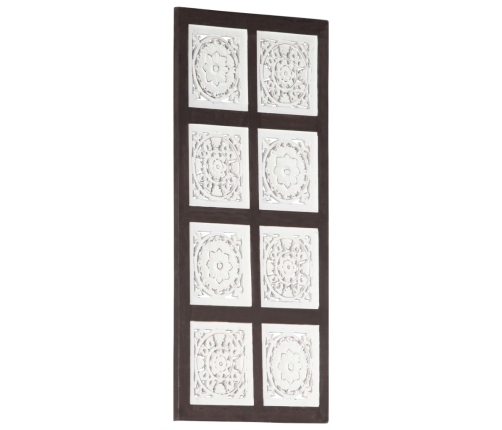 Panel de pared tallado a mano MDF marrón y blanco 40x80x1,5 cm