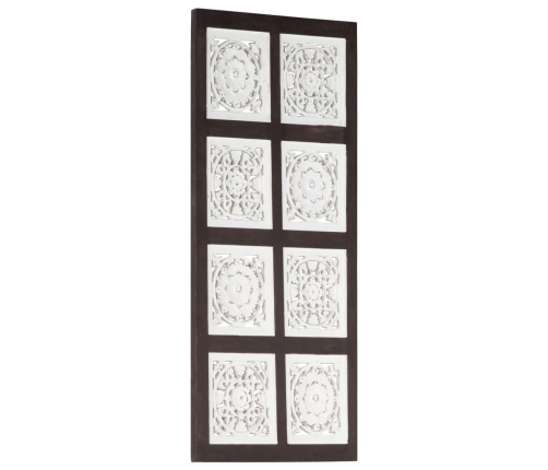 Panel de pared tallado a mano MDF marrón y blanco 40x80x1,5 cm