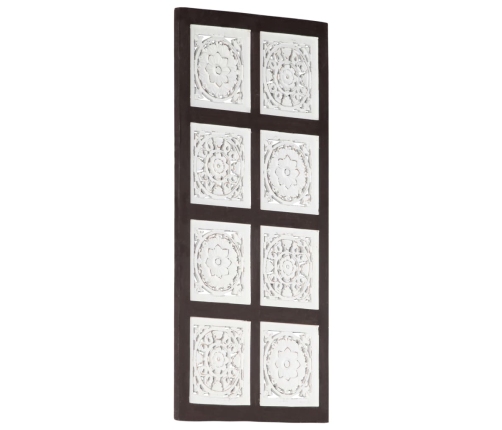 Panel de pared tallado a mano MDF marrón y blanco 40x80x1,5 cm