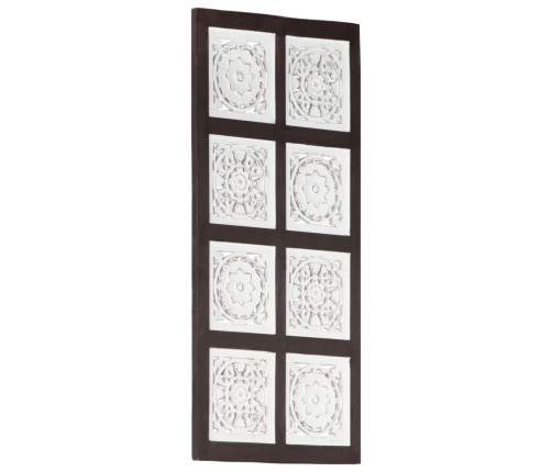 Panel de pared tallado a mano MDF marrón y blanco 40x80x1,5 cm