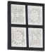 Panel de pared tallado a mano MDF negro y blanco 40x40x1,5 cm