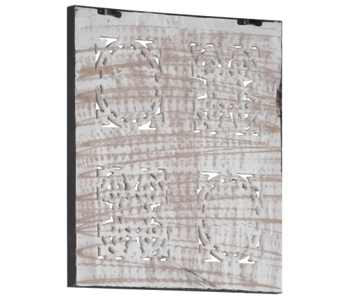 Panel de pared tallado a mano MDF negro y blanco 40x40x1,5 cm