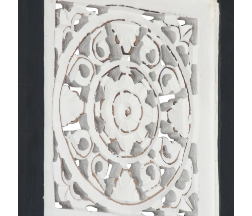 Panel de pared tallado a mano MDF negro y blanco 40x40x1,5 cm