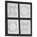 Panel de pared tallado a mano MDF negro y blanco 40x40x1,5 cm