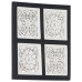 Panel de pared tallado a mano MDF negro y blanco 40x40x1,5 cm