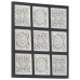 Panel de pared tallado a mano MDF negro y blanco 60x60x1,5 cm