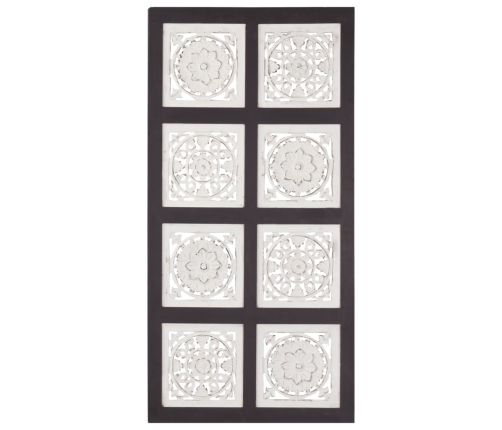 Panel de pared tallado a mano MDF negro y blanco 40x80x1,5 cm