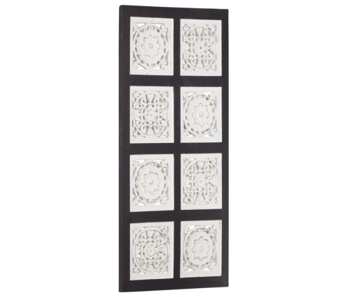 Panel de pared tallado a mano MDF negro y blanco 40x80x1,5 cm