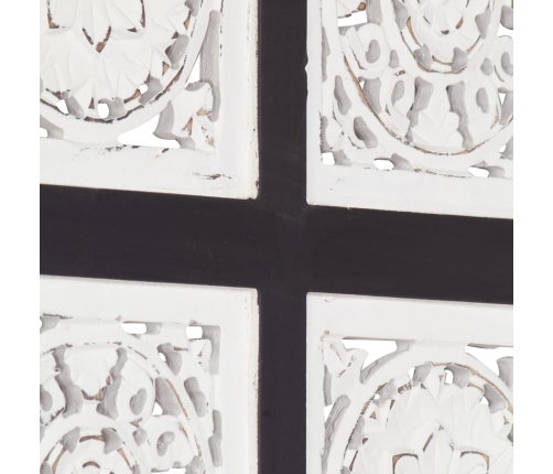 Panel de pared tallado a mano MDF negro y blanco 40x80x1,5 cm