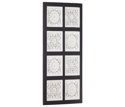 Panel de pared tallado a mano MDF negro y blanco 40x80x1,5 cm