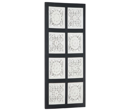 Panel de pared tallado a mano MDF negro y blanco 40x80x1,5 cm