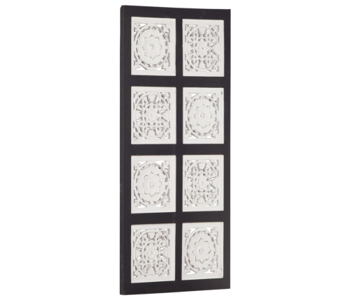 Panel de pared tallado a mano MDF negro y blanco 40x80x1,5 cm