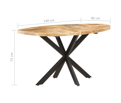 Mesa de comedor de madera maciza de mango 140x80x75 cm