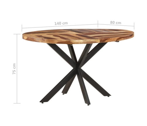 Mesa de comedor madera maciza de acacia 140x80x75 cm