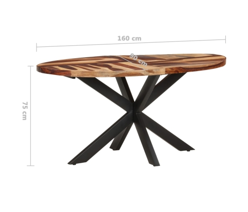 Mesa de comedor madera acacia con acabado sheesham 160x90x75 cm