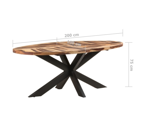 Mesa de comedor ovalada madera de acacia 200x100x75 cm