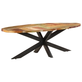 Mesa de comedor de madera maciza reciclada 240x100x75 cm