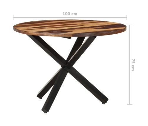 Mesa de comedor de madera acacia acabado miel 100x100x75 cm