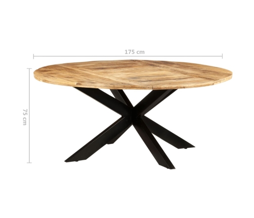 Mesa de comedor madera de mango rugosa redonda 175x75 cm