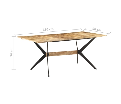 Mesa de comedor de madera maciza de mango 180x90x76 cm