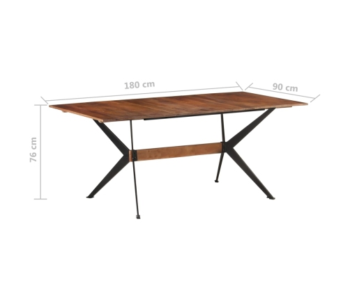 Mesa de comedor de madera maciza de mango 180x90x76 cm