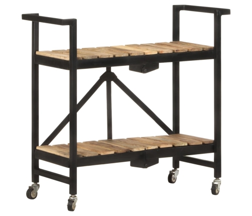 Carrito de cocina de madera maciza de mango 87x36x81 cm