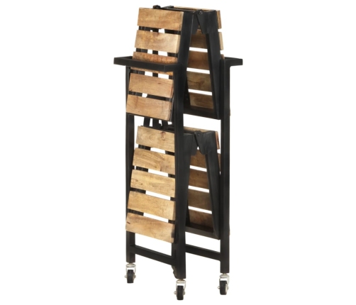 Carrito de cocina de madera maciza de mango 87x36x81 cm