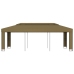 Cenador con doble techo gris taupe 3x6 m 180 g/m²