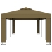 Cenador con doble techo gris taupe 3x6 m 180 g/m²