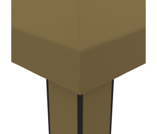Cenador con doble techo gris taupe 3x6 m 180 g/m²