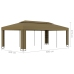 Cenador con doble techo gris taupe 3x6 m 180 g/m²
