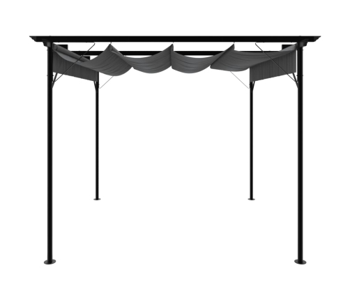 Pérgola con tejado retráctil acero gris antracita 3x3m 180 g/m²