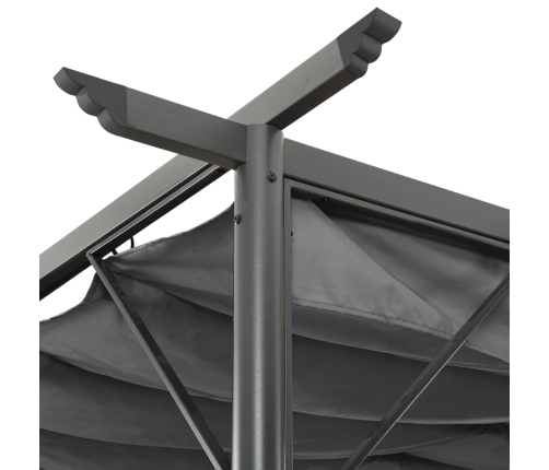 Pérgola con tejado retráctil acero gris antracita 3x3m 180 g/m²