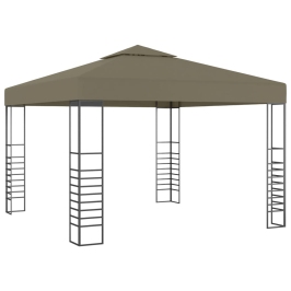 Carpa de jardín con tejado retráctil gris taupe 3x3m 180 g/m²