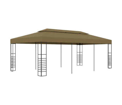 Cenador de jardín 6x3x2,7 m gris taupe 180 g/m²