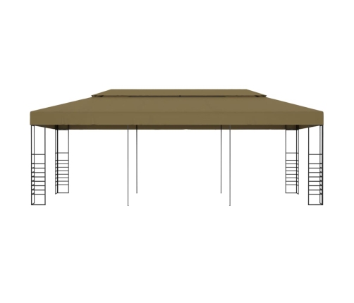 Cenador de jardín 6x3x2,7 m gris taupe 180 g/m²