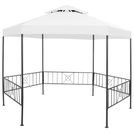 Cenador de jardín blanco 323x275x265 cm 180 g/m²